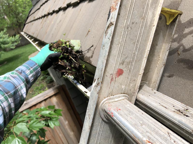 Close-up of clean and debris-free gutters after professional service