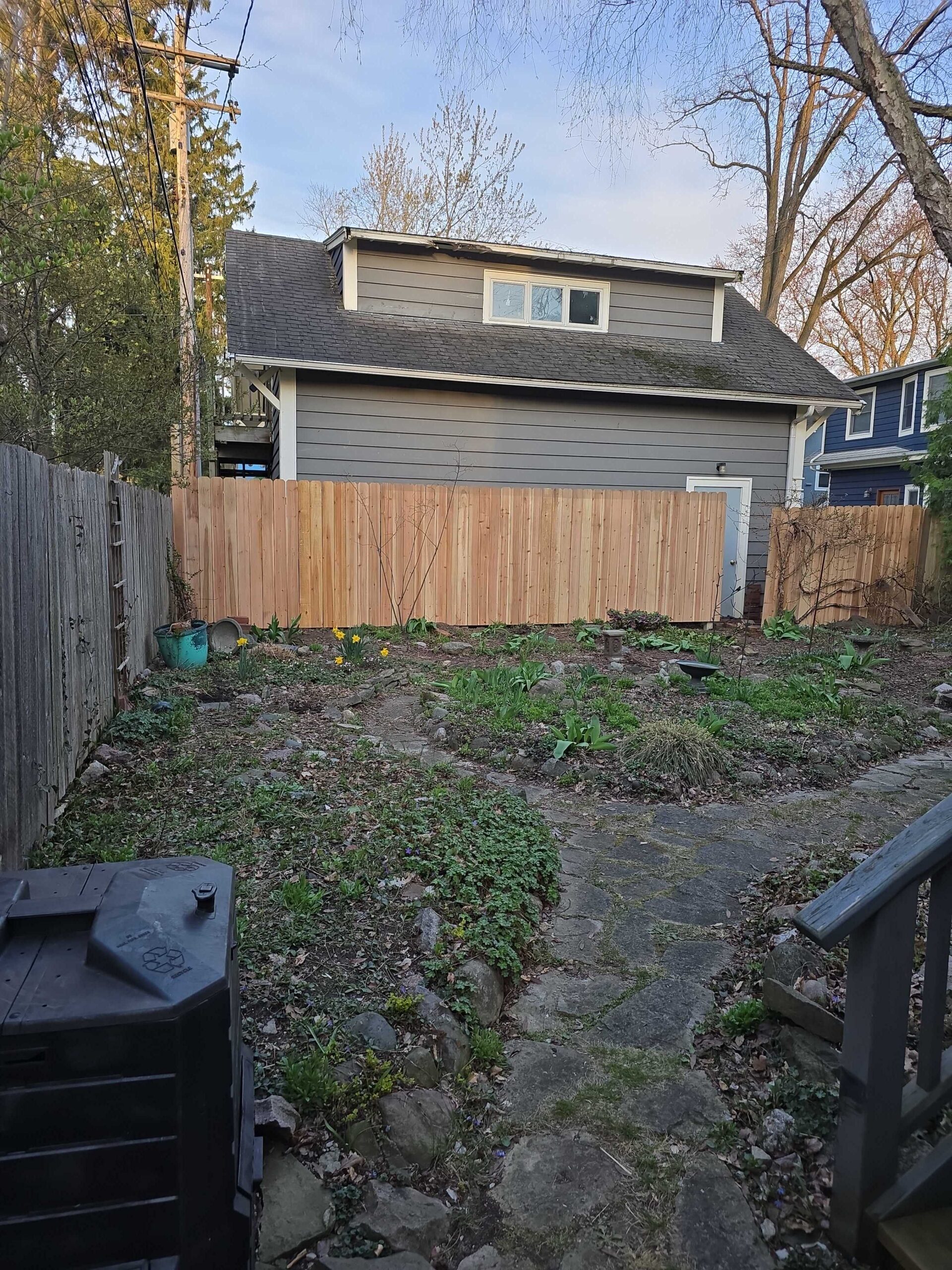 new wooden fence installed in Saline, MI