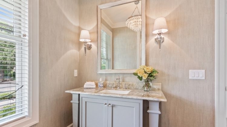 Bathroom with outlet