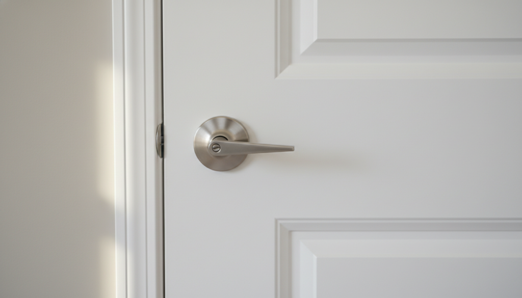 White door with a knob