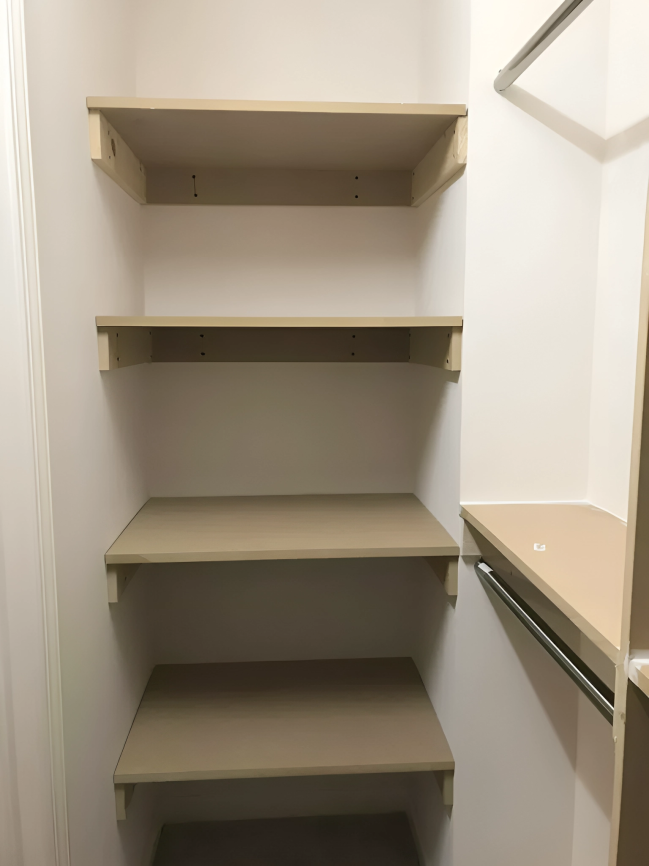 custom closet shelves installed in a Greenwood, IN, home