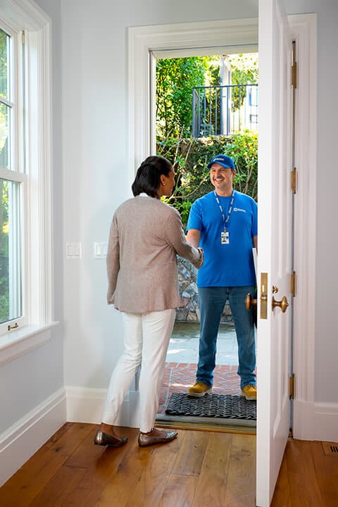 handyman with customer