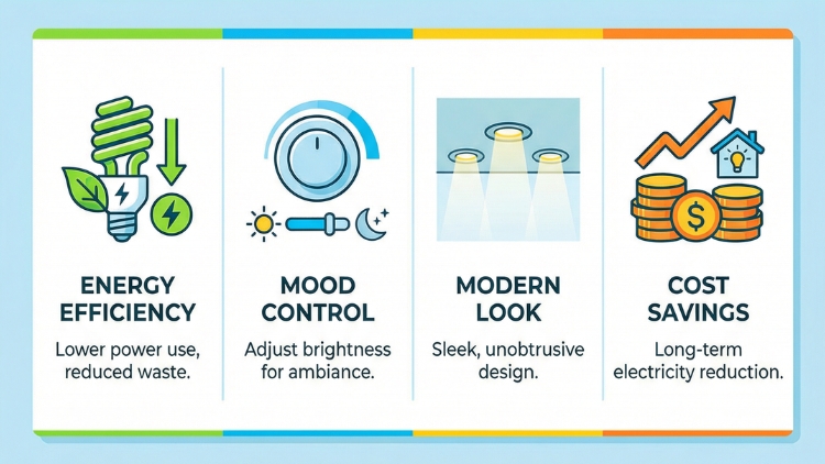 Ideal Rooms For Recessed Lighting Installation With Dimmers