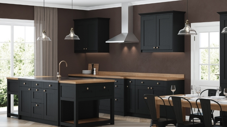 black kitchen cabinets