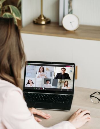 Virtual meeting team home office