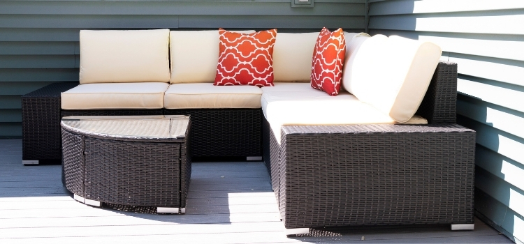 Outdoor furniture on a composite deck