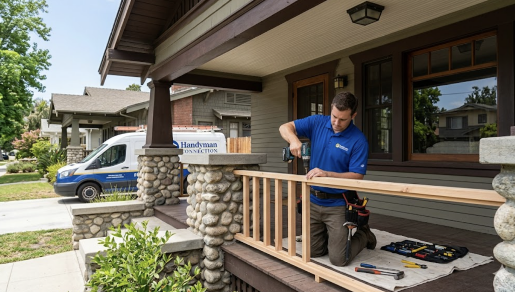 historic-home-restoration-services-pasadena-craftsman Handyman Connection professional providing historic home restoration services Pasadena near the Rose Bowl.