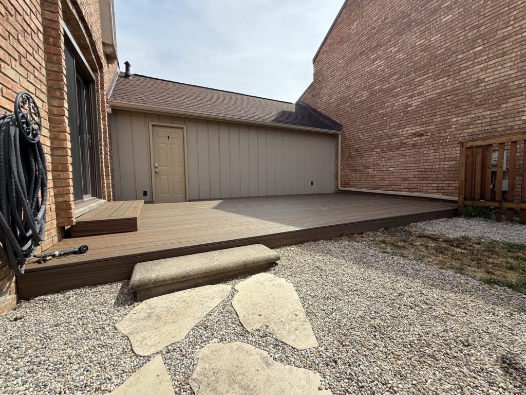 wooden decking installed by our craftsmen for a homeowner in Waterford, MI