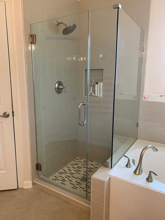 handyman plumbers from Handyman Connection installed a new glass shower in Washington 