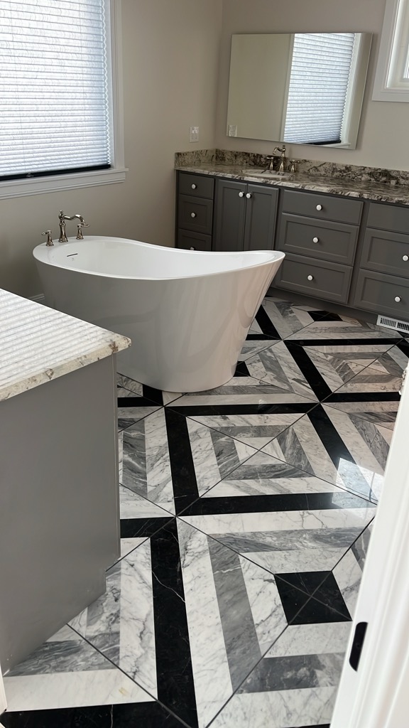 ceramic tile flooring installed in a Spokane Valley home's bathroom