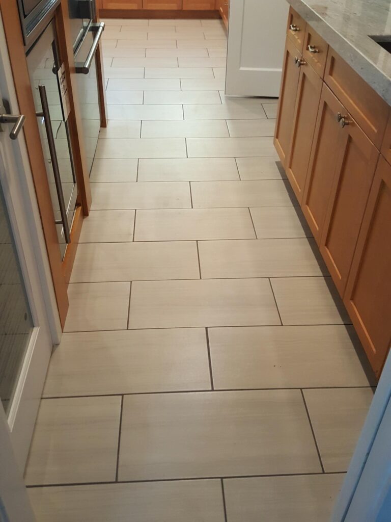 tile installation porject completed in Tracy, CA, kitchen