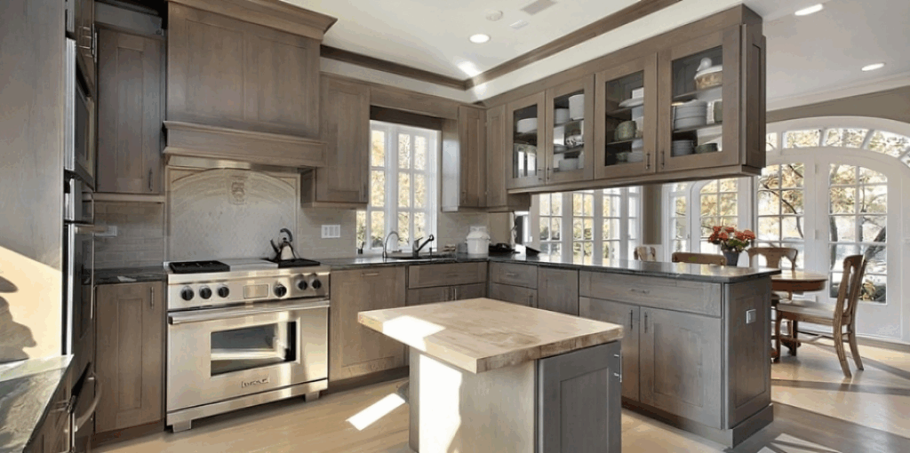 new kitchen remodel completed by our team with new cabinets and appliances installed